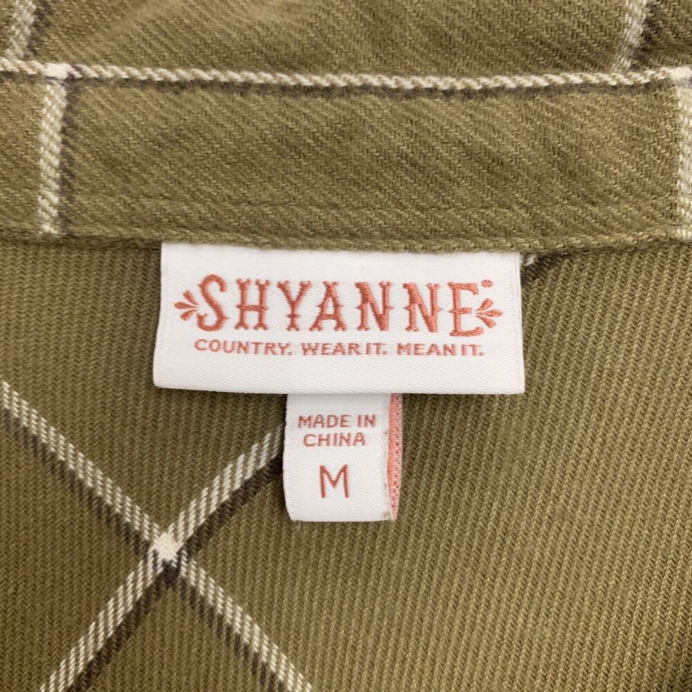 Shyanne Top Women M Medium Plaid Flannel Ladder Lace Long Sleeve Droptail Hem - Picture 8 of 12